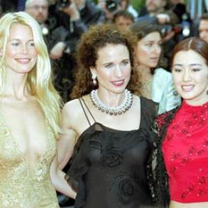 Li Gong, Andie MacDowell and Claudia Schiffer