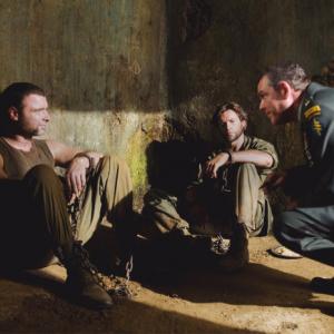 Still of Liev Schreiber, Danny Huston and Hugh Jackman in Iksmenai: pradzia. Ernis (2009)