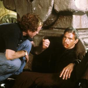 Harrison Ford and Ridley Scott in Begantis asmenimis 1982