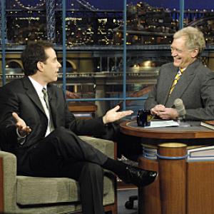 Still of Jerry Seinfeld and David Letterman in Late Show with David Letterman (1993)