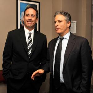 Jerry Seinfeld and Jon Stewart