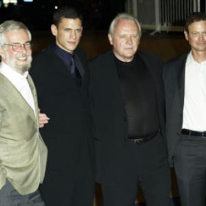 Anthony Hopkins, Gary Sinise, Robert Benton and Wentworth Miller at event of The Human Stain (2003)
