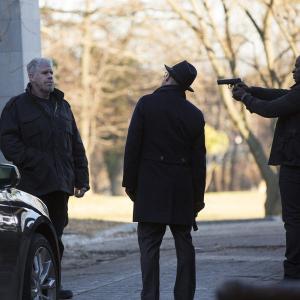 Still of Ron Perlman and James Spader in The Blacklist 2013