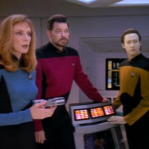 Still of Jonathan Frakes Gates McFadden and Brent Spiner in Star Trek The Next Generation 1987