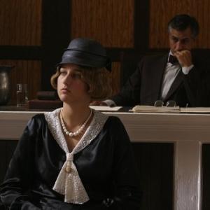 Leelee Sobieski as Victoria Price and David Strathairn as Judge James Horton in Heavens Fall