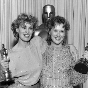 Meryl Streep and Jessica Lange at event of The 55th Annual Academy Awards (1983)