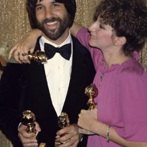 Barbra Streisand and Jon Peters at The 34th Annual Golden Globe Awards