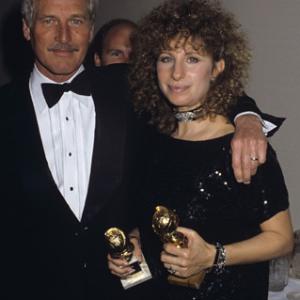 Barbra Streisand and Paul Newman at The 41st Annual Golden Globe Awards