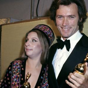 Clint Eastwood and Barbra Streisand at The Golden Globe Awards