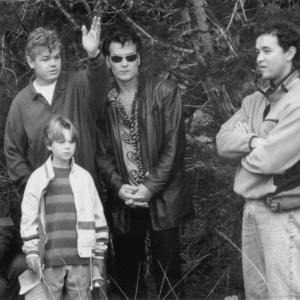 Still of Patrick Swayze, Brian Bonsall and Darrell Roodt in Father Hood (1993)