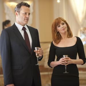 Still of Vince Vaughn and Kelly Reilly in True Detective 2014