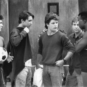 Still of Sean Astin, Wil Wheaton, Keith Coogan, George Perez and T.E. Russell in Toy Soldiers (1991)