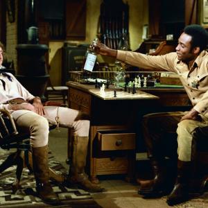 Still of Gene Wilder and Cleavon Little in Blazing Saddles (1974)