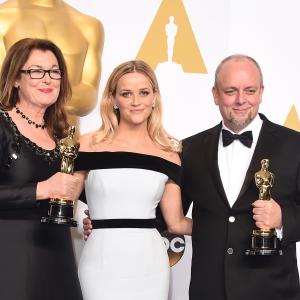 Reese Witherspoon, Mark Coulier and Frances Hannon at event of The Oscars (2015)
