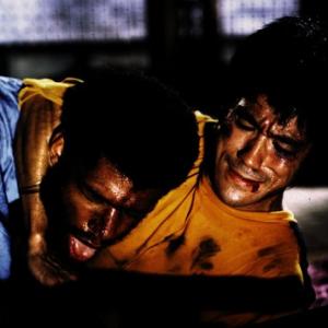 Still of Bruce Lee and Kareem AbdulJabbar in Game of Death 1978