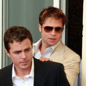 Brad Pitt and Casey Affleck at event of The Assassination of Jesse James by the Coward Robert Ford 2007