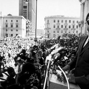 Muhammad Ali at a peace rally, 1968.