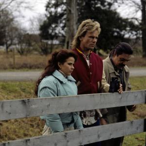 Still of Linda Blair, Richard Dean Anderson and Bruce McGill in MacGyver (1985)