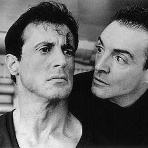 Still of Sylvester Stallone and Armand Assante in Judge Dredd 1995