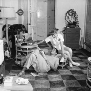 Lucille Ball and Desi Arnaz at home