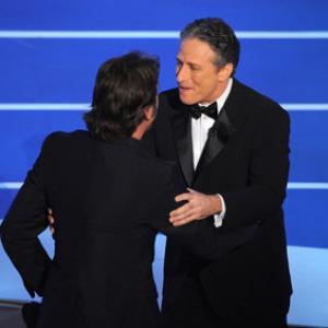 Javier Bardem and Jon Stewart at event of The 80th Annual Academy Awards (2008)