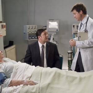 Still of Jason Bateman Fionnula Flanagan and Ricky Gervais in The Invention of Lying 2009