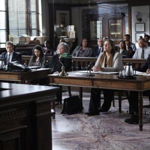 Still of Kathy Bates, Camryn Manheim and Mark Valley in Harry's Law (2011)