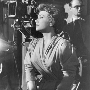 Anne Baxter behind the scenes of Chase A Crooked Shadow 1957 Warner