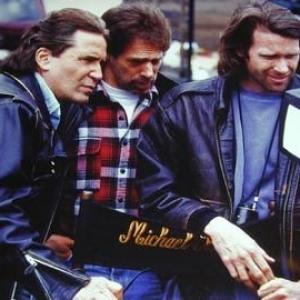 Don Simpson, Jerry Bruckheimer and Michael Bay on the set of 