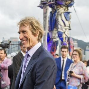 Director Michael Bay arrives at the worldwide premiere screening of Transformers Age of Extinction at the on June 19 2014 in Hong Kong