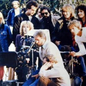 Don Simpson director Adrian Lyne and Jennifer Beals on the set of Flashdance