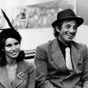 3rd October 1977 French film actor JeanPaul Belmondo with actress Raquel Welch
