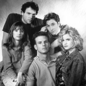 Still of Vincent DOnofrio Jennifer Jason Leigh Juliette Lewis Peter Berg and Noah Wyle in Crooked Hearts 1991