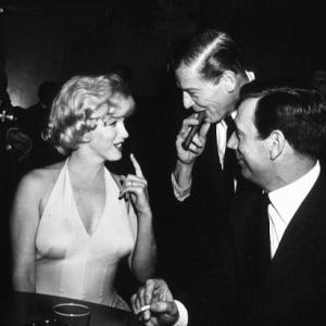 M. Monroe, Milton Berle & Yves Montand at party for 