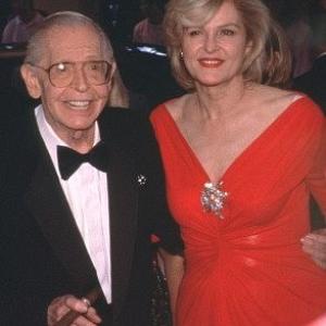 Milton Berle with wife Lorna Adams at hi 90th Brithday Party 1998