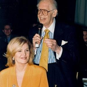 Milton Berle and wife Lorna Adams at Ernest Borgnine's 80th Birthday Party, 1997.