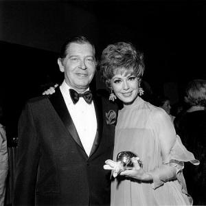 Milton Berle & Barbara Rush at Academy Of TV & Sciences Party, 1968.