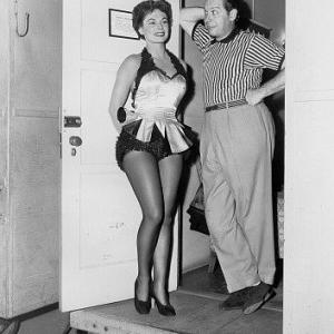 Milton Berle with Ruth Roman backstage of Always Leave Them Laughing 1949