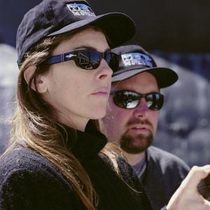 Director Kathryn Bigelow and director of photography Jeff Cronenweth on the set of 