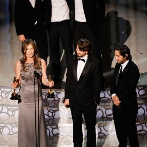 Kathryn Bigelow, Jeremy Renner, Anthony Mackie, Brian Geraghty and Mark Boal