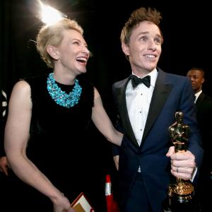 Cate Blanchett and Eddie Redmayne at event of The Oscars 2015