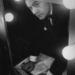 Charles Boyers mirror reflection at Selznick Studios 1953