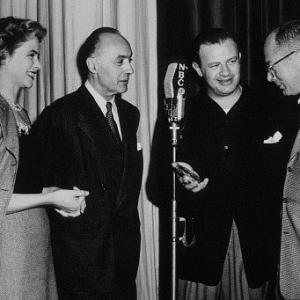 Billy Wilder Joe Mankewitz and Charles Boyer c 1955