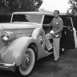 Charles Boyer with his 1935 Packard MW