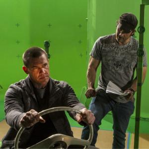 Josh Brolin and Robert Rodriguez in Sin City A Dame to Kill For 2014