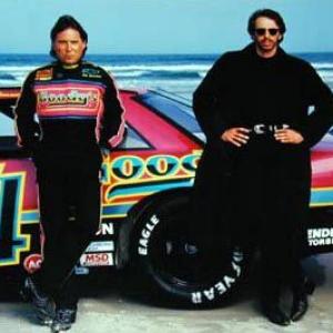 Don Simpson and Jerry Bruckheimer by racecar from Days of Thunder