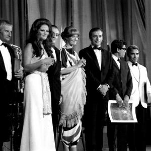 Vanessa Redgrave Lindsay Anderson Claudia Cardinale Yves Montand and Luchino Visconti
