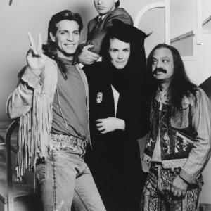 Still of Eric Roberts, Robert Carradine, Cheech Marin and Julie Hagerty in Rude Awakening (1989)