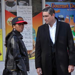 Still of Jim Caviezel and Aja Naomi King in Person of Interest 2011