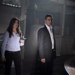 Still of Jim Caviezel and Gloria Votsis in Person of Interest (2011)